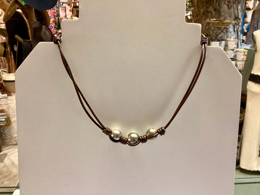 Three Pearl Tahitian Pearl Choker