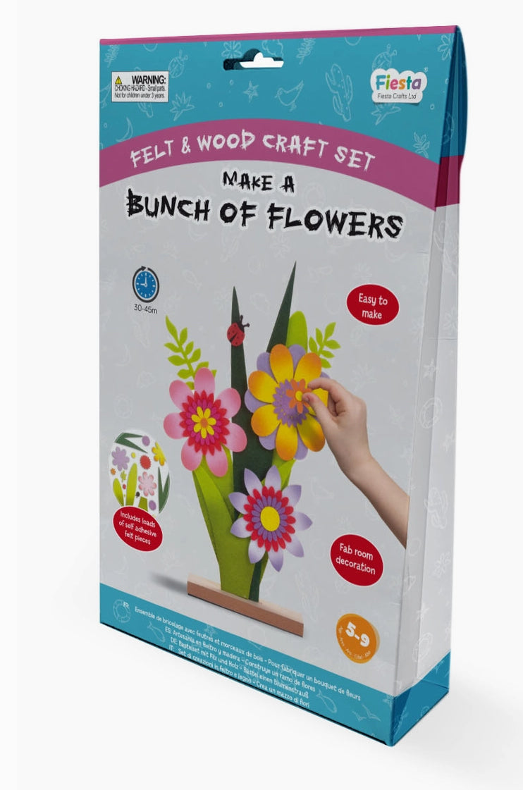 Felt & Wood Craft Kit - Make A Bunch of Flowers