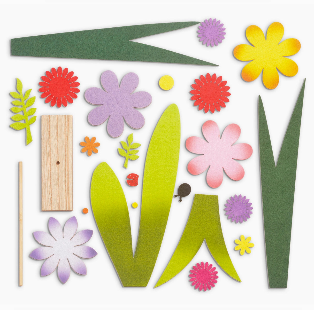 Felt & Wood Craft Kit - Make A Bunch of Flowers