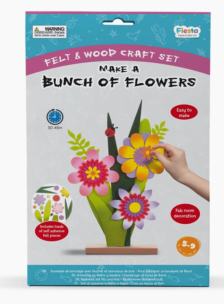 Felt & Wood Craft Kit - Make A Bunch of Flowers