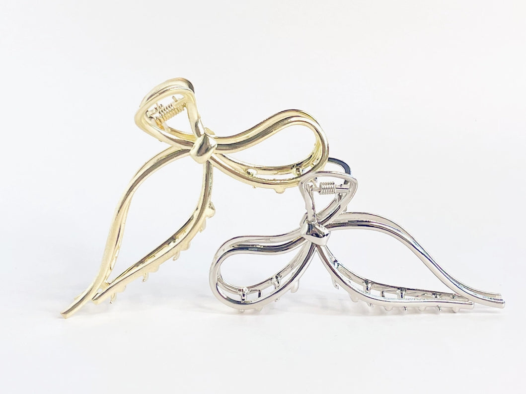 Bridget | Ribbon Bow Metal Claw Clip