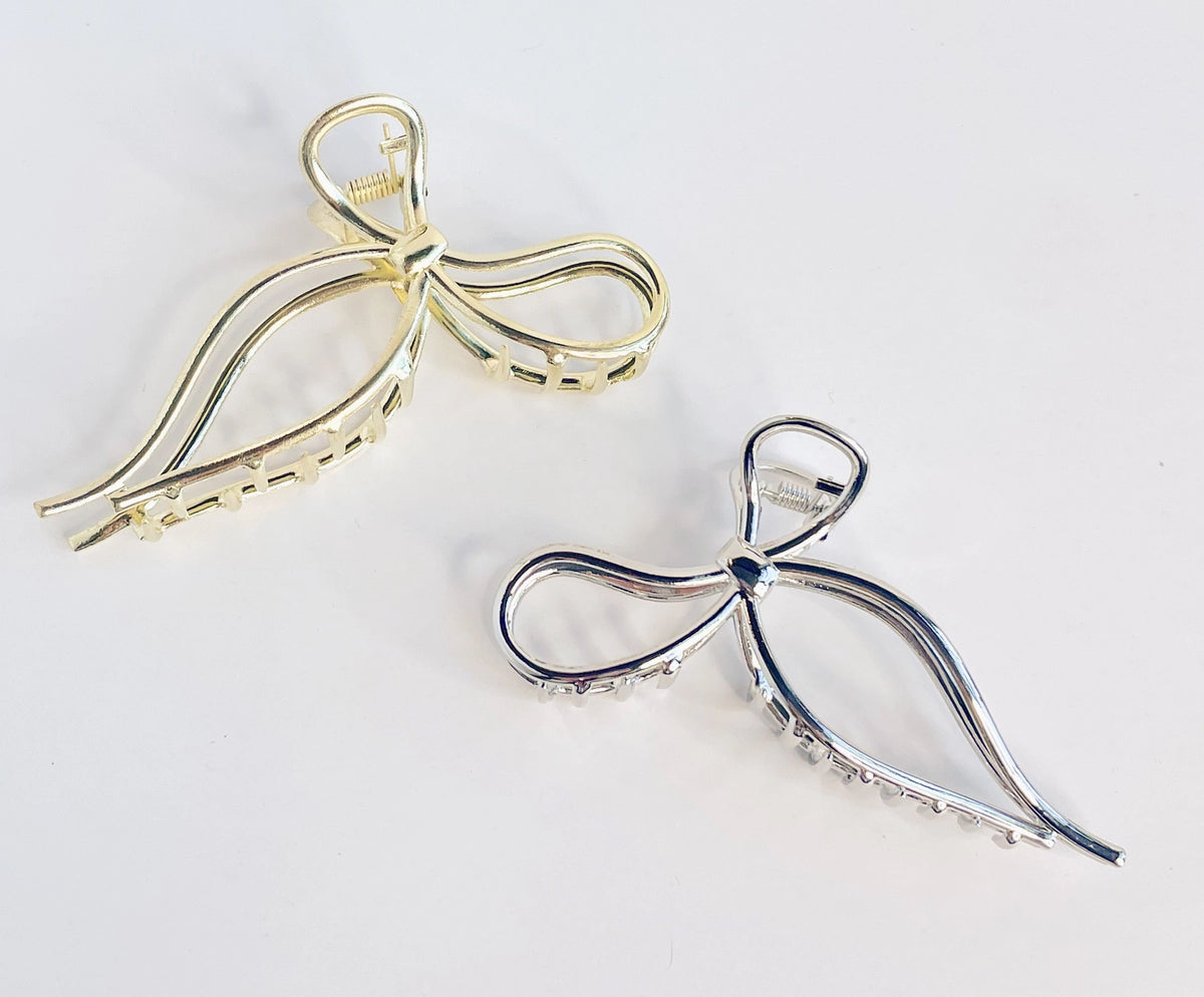 Bridget | Ribbon Bow Metal Claw Clip