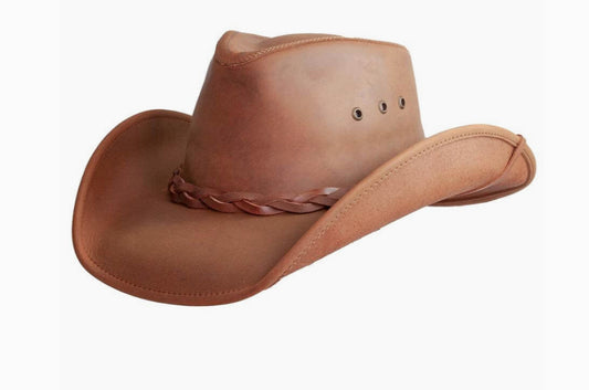 Hollywood - Mens Leather Cowboy Hat- Copper