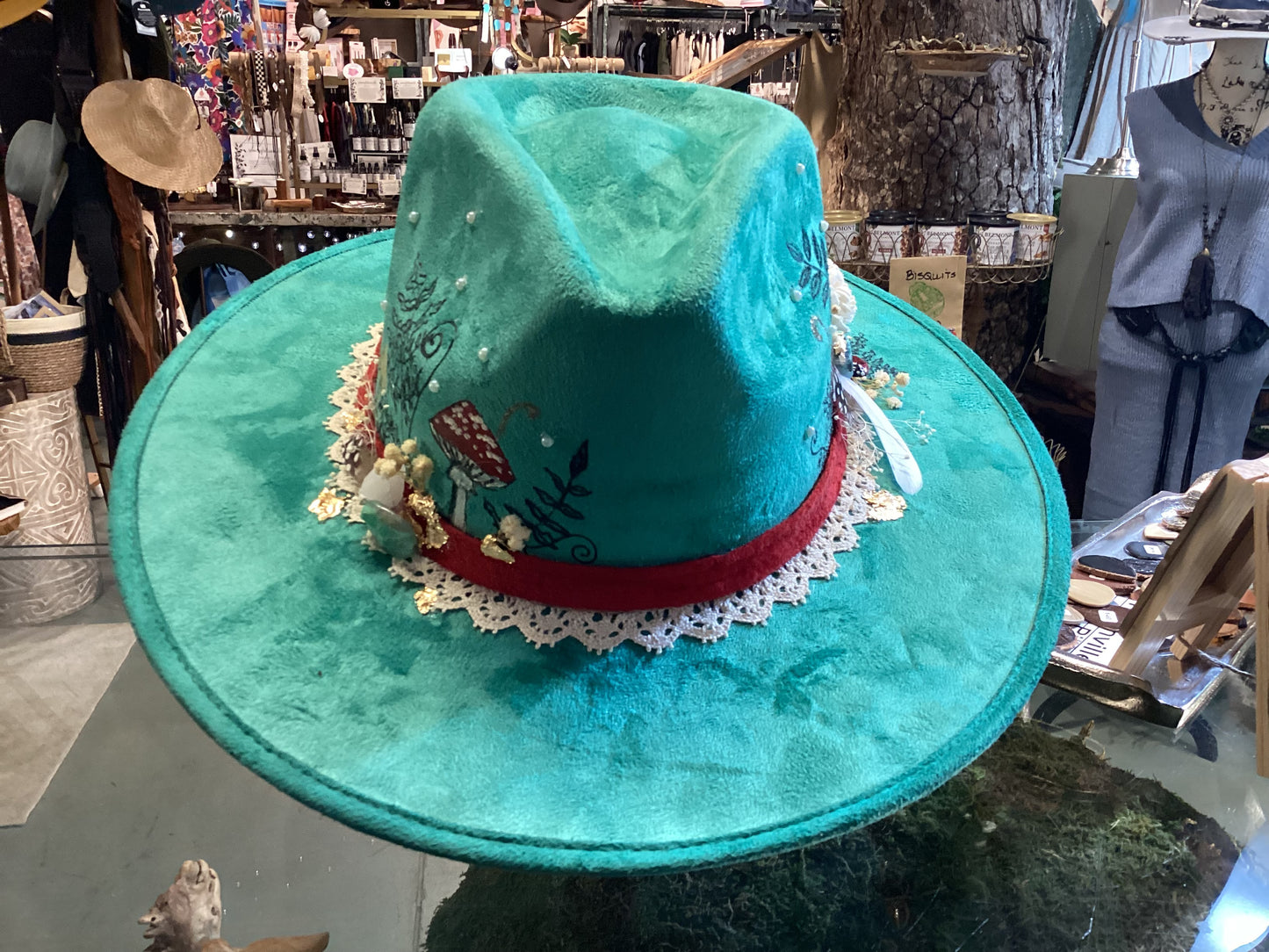 Custom Hat Turquoise Green