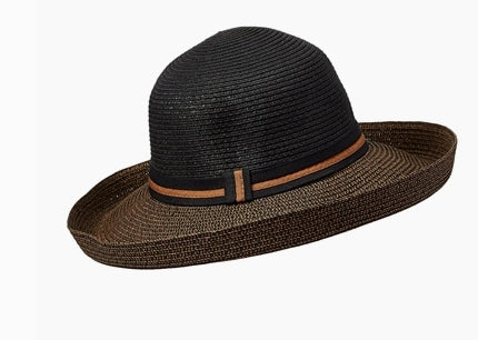 Two-Tone Straw Sun Hat