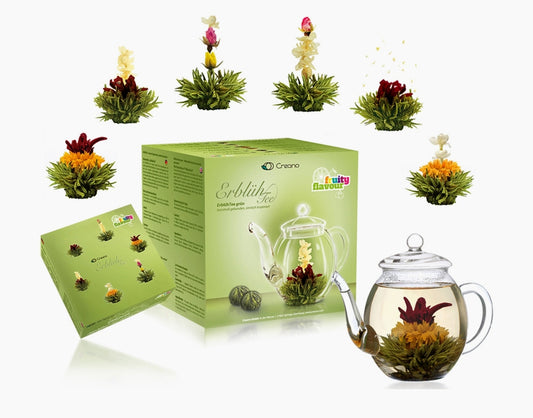 Creano Tea Flowers Mix - Gift Set Blooming Tea with Glass Jug